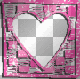 cute pink heart love frame deco glossy ²u
