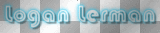 Logan Lerman Neon Blue Name Text