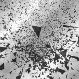 [explosion in space] triangle black white animated background ²u