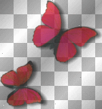 butterfly scrap deco transparent red [1ֆ]
