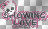 ☮showing love pink girl skull bow ²u