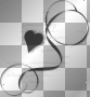 Deco heart bow vintage background text