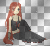 red-head anime goth girl