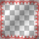 Deco Scalops Transparent Frame~Red