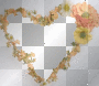 White, Orange Hearts Flowers Frame