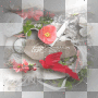 Background vintage white red flowers 