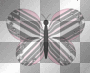 butterfly scrap deco transparent pink black [1ֆ]