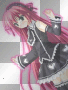 Anime Girl Black White & Pink Shadow