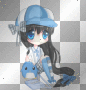 Blue Anime Girl and Bird