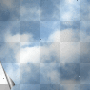 papier deco beige vintage retro ecke corner Curled Paper effect blue blau clouds, sky 