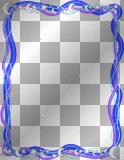 blue border frame swirls star moon dots pattern/²u