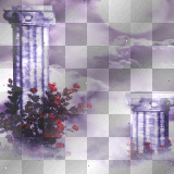 Background columns flowers sky purple