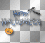 Happy Halloween text words blue