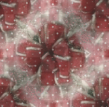 snowy white stars glitter red background²u