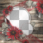 Frame vintage red flowers wood Frame vintage red flowers wood