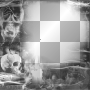 Frame black white goth skull 