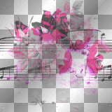 Background flowers music pink roses overlay 