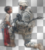 Soldier and kid