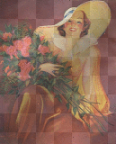 MUJER CON FLORES VINTAGE--SOFIA