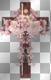 CROSS RELIGION DECO FLOWER PINK