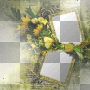 Deco flower frame.green.
