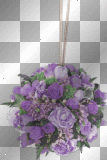 colgante de bellas flores en color lila--sofia