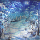 Animated background blue snow fantasy