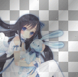 angel anime girl white bunny dark blue shadwo~Misamisa24~