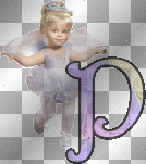 glitter angel letter p