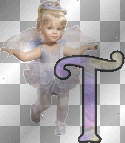 glitter angel letter t