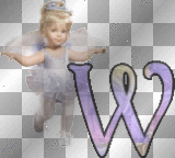 glitter angel letter w