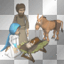 Animated Jesus, Joseph And Mary