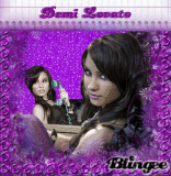 ♥Demi Lovato in Purple♥<----Original Blingee By Renesmee_Carlie_Cullen_Black !Don't Copy!