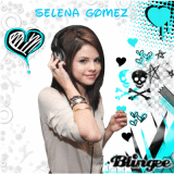Selena Gomez blue, white & black