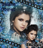 Selena Gomez in Blue and Balck-Original Blingee by Baby_Angel97