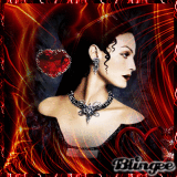 Lady with red diamond heart