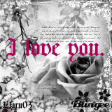 I Love You - Vintage - Artistic - Black And White Flowers - Elarn03