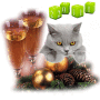 Russian Blue Celebrating The Holiday