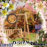 DREAM - Dog On Swing - Flower Garden Frame - Elarn03