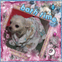 prada in her bath robe