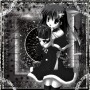 Anime girl black  whit