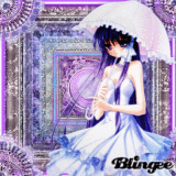 Anime girl purple and white