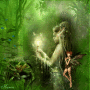 Green Forest Fairy With Dragon & Elf (PDB Color #1) Green Forest Fairy With Dragon & Elf (PDB Color #1)