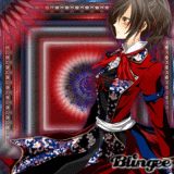 Anime girl (red, blue, white, and black) 