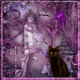 Purple Gothic Fairy With Black Cat (GP-2 #1)