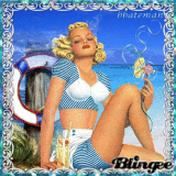 Vintage woman on the Beach