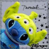 Stitch with a Toy Story Alien hat!
