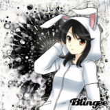 anime girl in black and white 