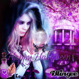 Happy Halloween Gothic Purple Witch
