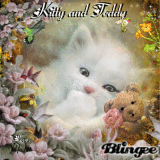 Kitty and Teddy Settling down for a Nice Nap in the Garden: by Maddi 